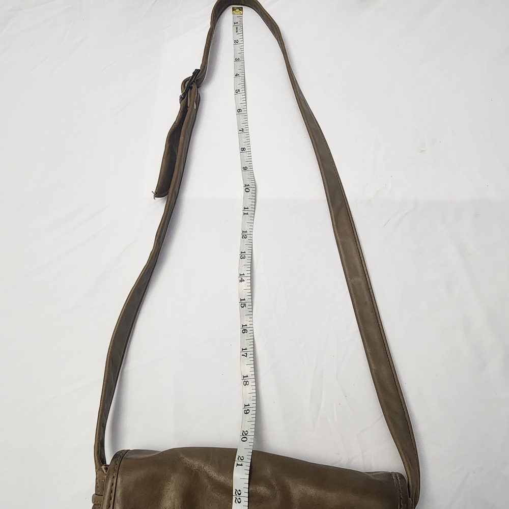 Vintage‎ Stone Mountain Taupe Leather Crossbody Shoulder Bag Classic Casual - Picture 11 of 12